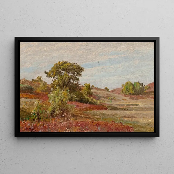 Boschi di mirtilli a Matunuck, Rhode Island - William Trost Richards — quadro incorniciato alla parete
