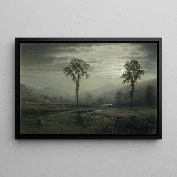 Chiaro di luna sul monte Lafayette, New Hampshire - William Trost Richards — quadro incorniciato alla parete