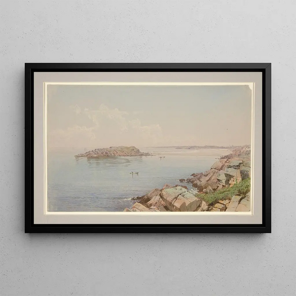 Scène sulla Baia di Narragansett - William Trost Richards — quadro incorniciato alla parete
