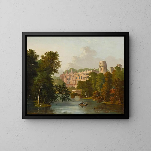 Una vista del castello di Warwick - William Westall — quadro incorniciato alla parete