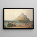 Vista del Monte Saint-Michel con personaggi sulla spiaggia - William Wyld — quadro incorniciato alla parete