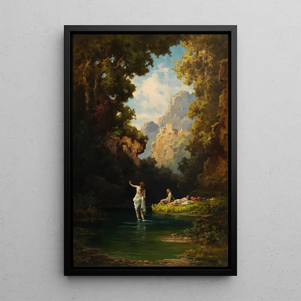 Willy Moralt - Badende Mdchen im Waldteich.webp
