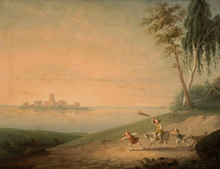 Scène de genre au lac Galvė - Wincenty Smokowski — vista dell’opera
