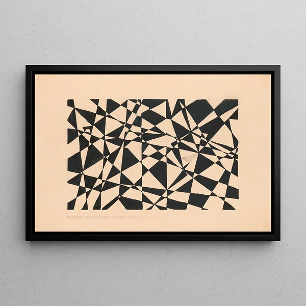 Winold Reiss - Design for unidentified floor black Belgian marble and royal grey Drawing with abstract pattern.webp