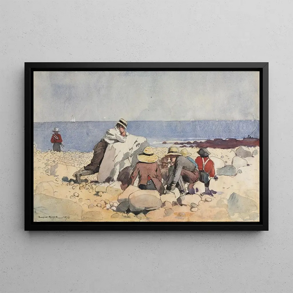 Un festin di vongole - Winslow Homer — quadro incorniciato alla parete