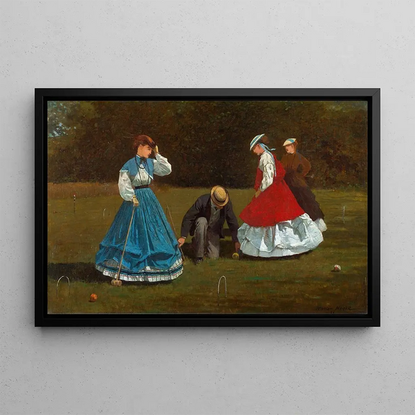 Scène di croquet - Winslow Homer — quadro incorniciato alla parete