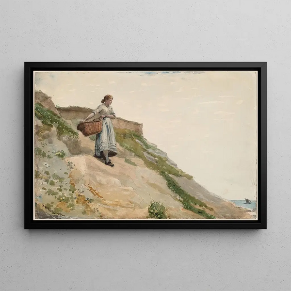 Fille Portant un Panier - Winslow Homer — quadro incorniciato alla parete