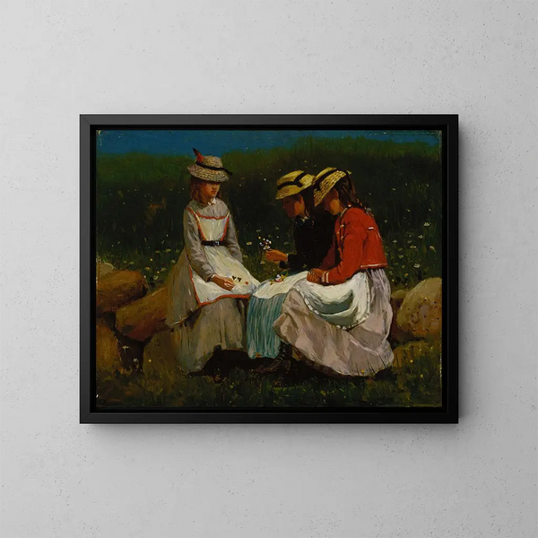 Filles dans un paysage - Winslow Homer — quadro incorniciato alla parete