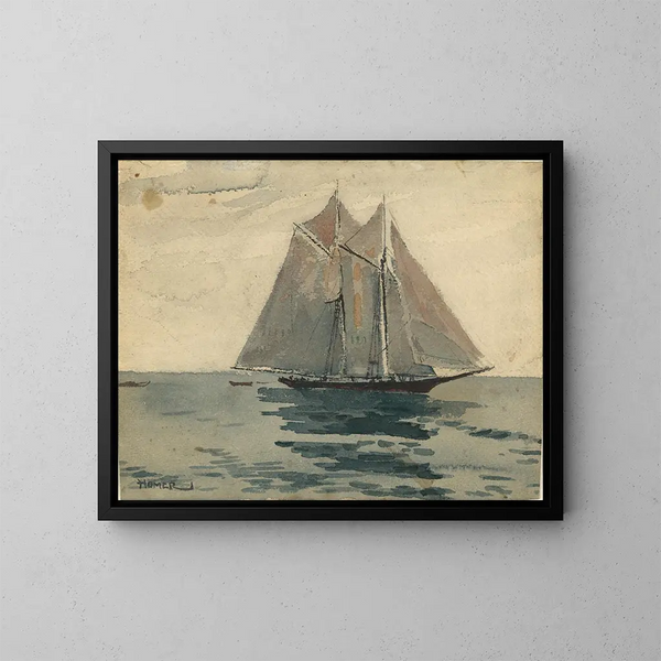 Schooner di Gloucester - Winslow Homer — quadro incorniciato alla parete