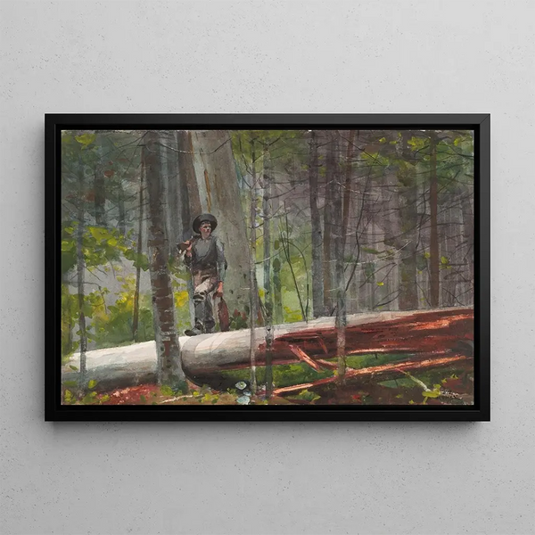 Cacciatore negli Adirondacks - Winslow Homer — quadro incorniciato alla parete