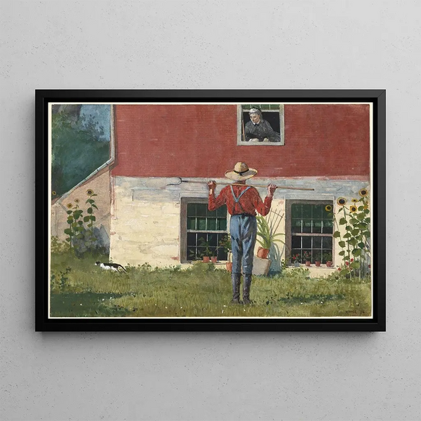 Nel giardino Rustico - Winslow Homer — quadro incorniciato alla parete