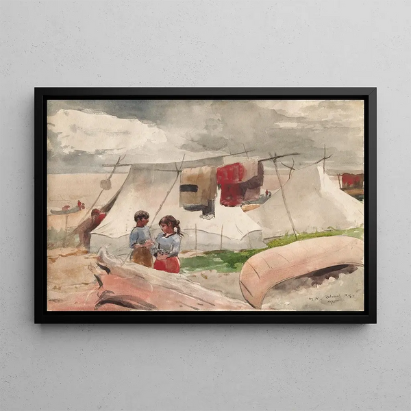 Camp indiano Roberval PQ - Winslow Homer — quadro incorniciato alla parete