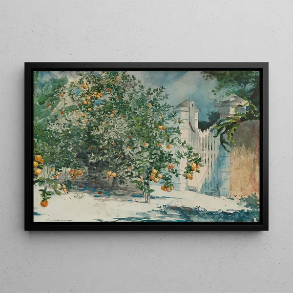 Aranci e cancello - Winslow Homer — quadro incorniciato alla parete