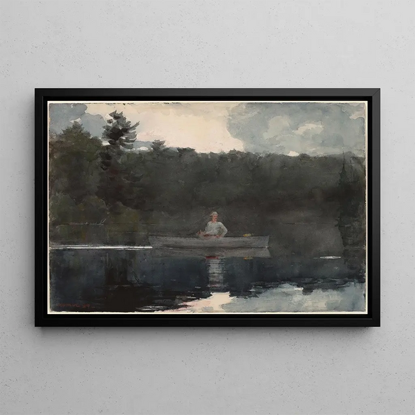 Il pescatore solitario - Winslow Homer — quadro incorniciato alla parete