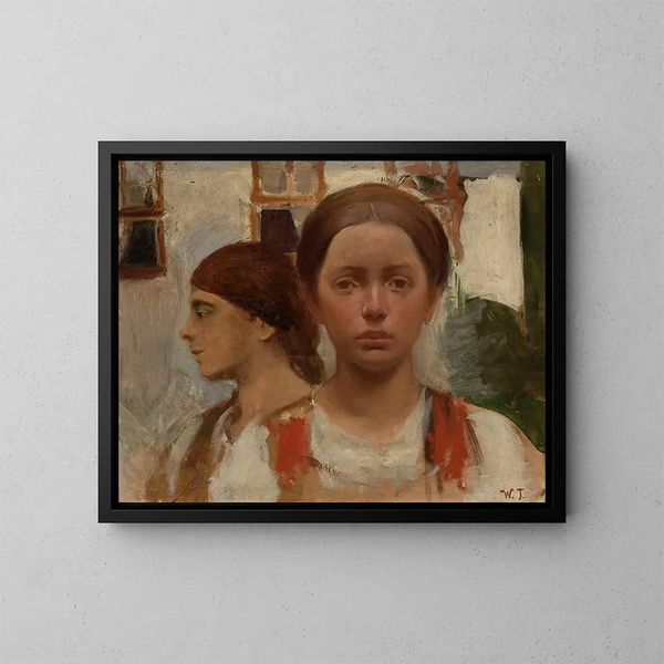 Due teste di donne - Włodzimierz Tetmajer — quadro incorniciato alla parete