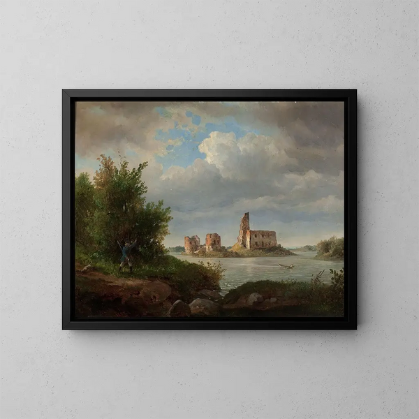 Rovine del castello insulare di Trakai - Wojciech Gerson — quadro incorniciato alla parete