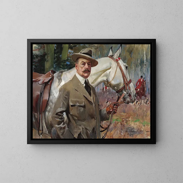 Autoritratto con cavallo - Wojciech Kossak — quadro incorniciato alla parete