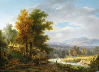 Lavoratore del legno davanti a un vasto paesaggio - Wolfgang Adam Töpffer — vista dell’opera