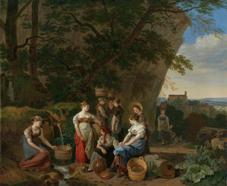 Giovani donne vicino a una fontana - Wolfgang Adam Töpffer — vista dell’opera