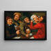 Paesani festanti e che giocano a carte - Atelier di Jan Massys — quadro incorniciato alla parete