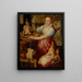 Una cuoca prepara carne con Cristo nella casa di Maria e Marta oltre - Atelier di Joachim Beuckelaer — quadro incorniciato alla parete