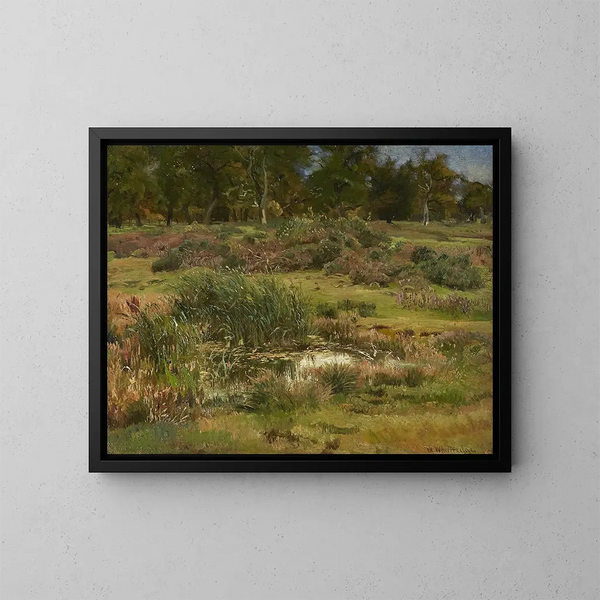 Un'analisi condotta nel pascolo di pecore a Namen - Worthington Whittredge — quadro incorniciato alla parete