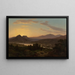 Vista dell'alba su Drachenfels da Rolandseck - Worthington Whittredge — quadro incorniciato alla parete
