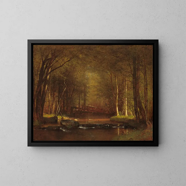 Ruisseau di trote nei Catskills - Worthington Whittredge — quadro incorniciato alla parete