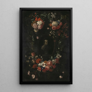 Wouter Gysaerts - Feigned Sculpted Bust of the Blessed Hieronymus Werdanus Set in a Feigned Stone Cartouche Decorated with a Swag and Two Bunches of Flowers.webp