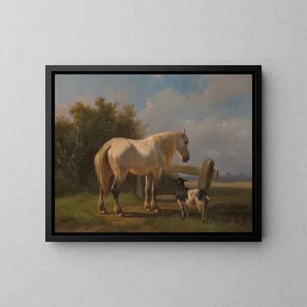 Cavallo nel prato - Wouterus Verschuur — quadro incorniciato alla parete