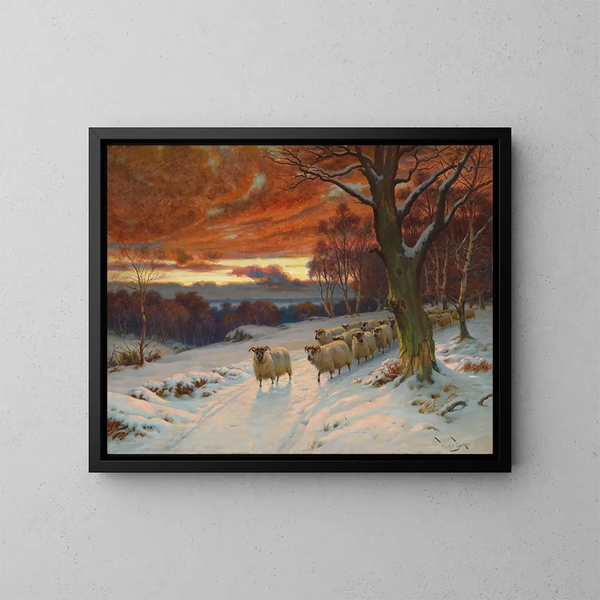Una serata d'inverno - Wright Barker — quadro incorniciato alla parete