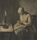 Donna alla luce delle candele che cuciono - Wybrand Hendriks — vista dell’opera