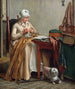 interno con una donna che cuci - Wybrand Hendriks — vista dell’opera
