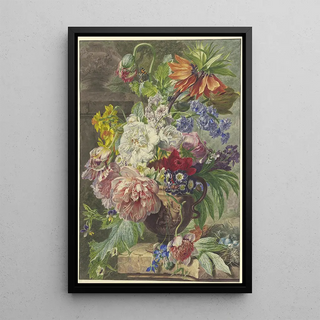 Wybrand Hendriks - Still Life with Bouquet of Flowers and Birds Nest.webp