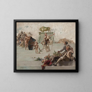 Allégorie della caccia - Zdzisław Jasiński — quadro incorniciato alla parete