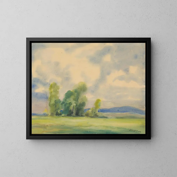 Paesaggio con fiori Nirvana - Zolo Palugyay — quadro incorniciato alla parete