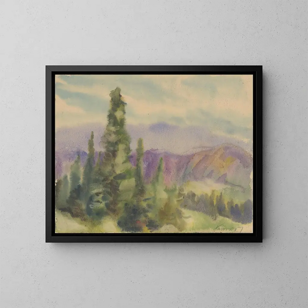Motivo delle montagne di Liptov - Zolo Palugyay — quadro incorniciato alla parete