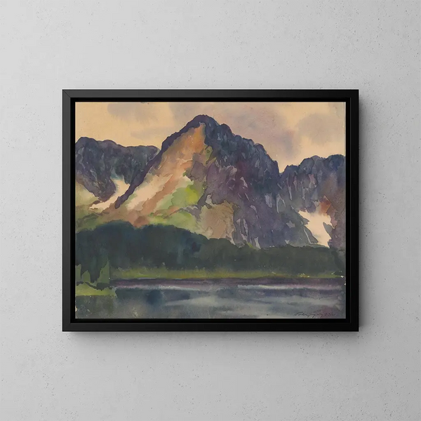 Colline rocciose sopra il fiume - Zolo Palugyay — quadro incorniciato alla parete
