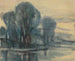 Alberi sul bordo dell'acqua - Zolo Palugyay — vista dell’opera