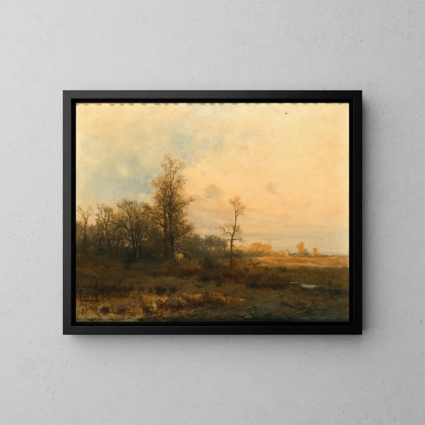 Un paesaggio autunnale al crepuscolo - Zygmunt Sidorowicz — quadro incorniciato alla parete