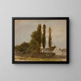 Zygmunt Sidorowicz - Landscape with trees and houses.webp