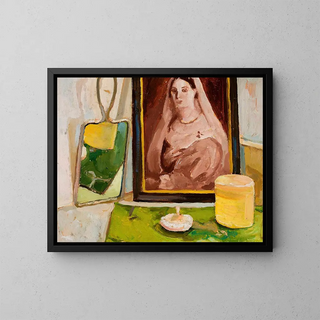Nature morte con un ritratto - Zygmunt Waliszewski — quadro incorniciato alla parete