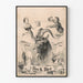 Poster vintage Bock Bier con capra e personaggi bavarese