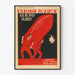 Poster di propaganda sovietica rossa e nera design vintage