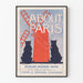 Poster vintage About Paris con Mulino e Gatti