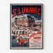 Manifesto vintage Bretagna – Saint-Lunaire, bagni di mare, presentato in una cornice sottile su una parete chiara.