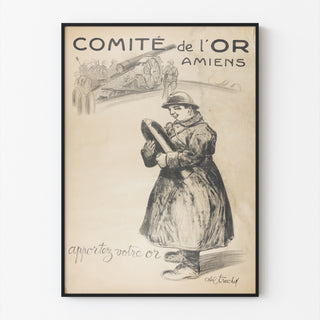 Manifesto storico – Amiens, Comité de l’Or – Abel-Truchet, presentato in una cornice sottile su una parete chiara.