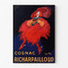 Manifesto pubblicitario vintage Cognac Richarpailloud, presentato in una cornice sottile su una parete chiara.