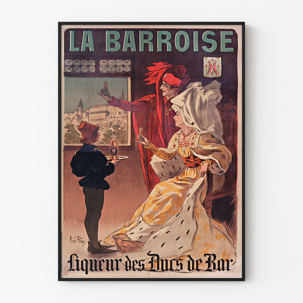 Manifesto pubblicitario vintage La Barroise, esposto in una cornice sottile su una parete chiara.