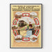 Manifesto turistico vintage – Amsterdam, Marken e Volendam, presentato in una cornice sottile su una parete chiara.